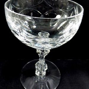VTG Clear Cut Crystal Stemmed ChampagneIce Cream Pudding Sherbet Goblet Glass